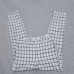 Hollister Plaid Stretch Pants in White and Black